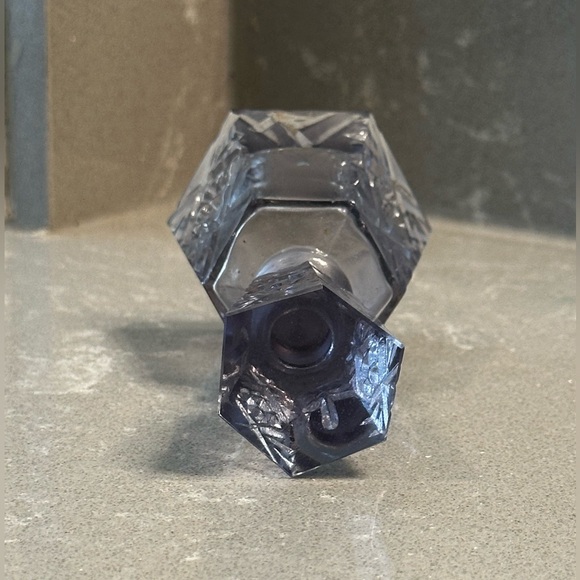 Beautiful Vintage Cut Glass Greyish Lavender Glass Perfume Bottle - Picture 2 of 6